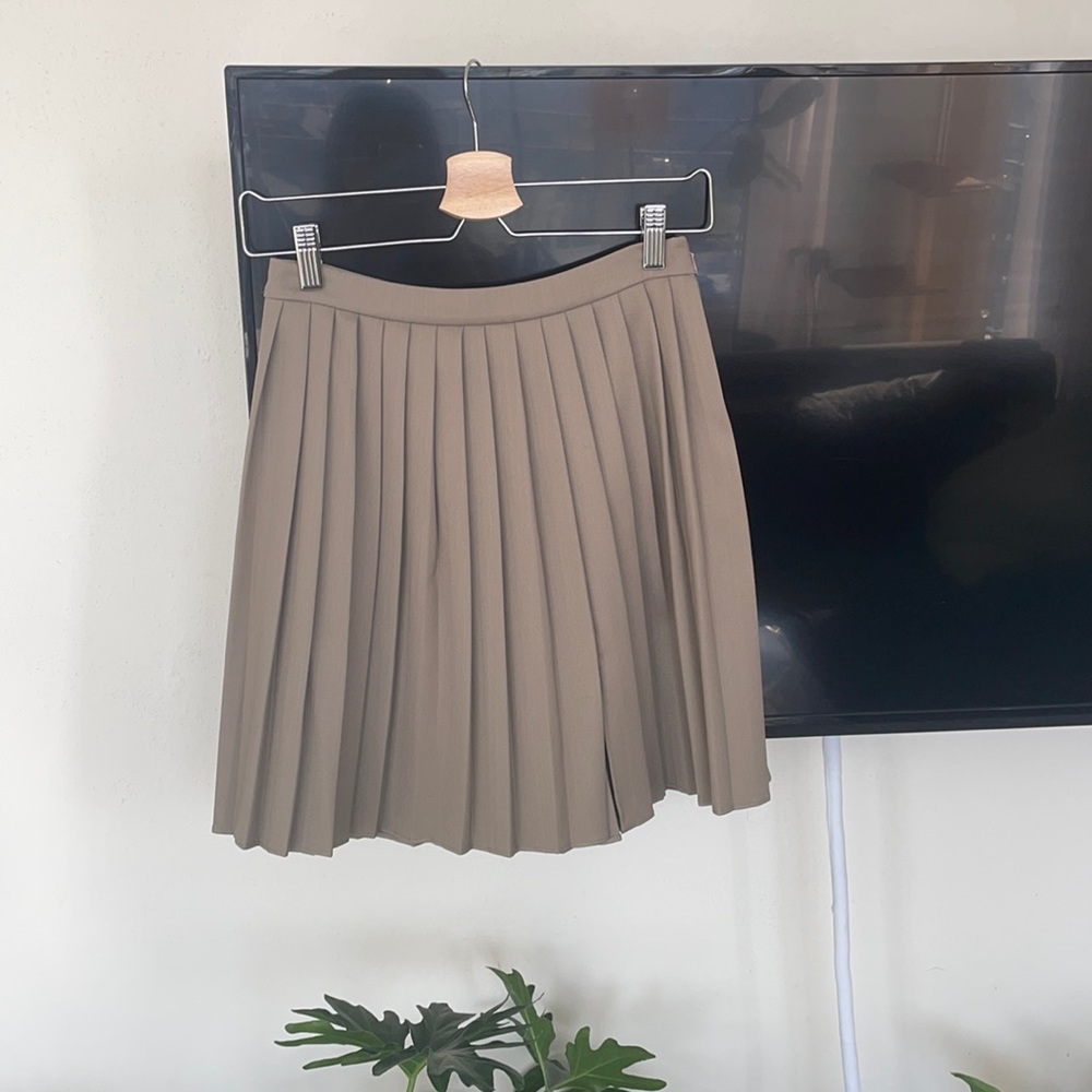 Pleated mini skirt with slit! Worn once!